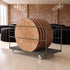 8 Plywood 60" (5 Foot) Round Folding Tables with Vinyl Edge + Extra Large Steel Banquet Table Cart