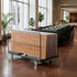 Chivari 10 Plywood 72" x 30" (6 Foot) Rectangle Folding Tables with Metal Edge + Extra Large Steel Banquet Table Cart CART105HG-RT7230MG-10