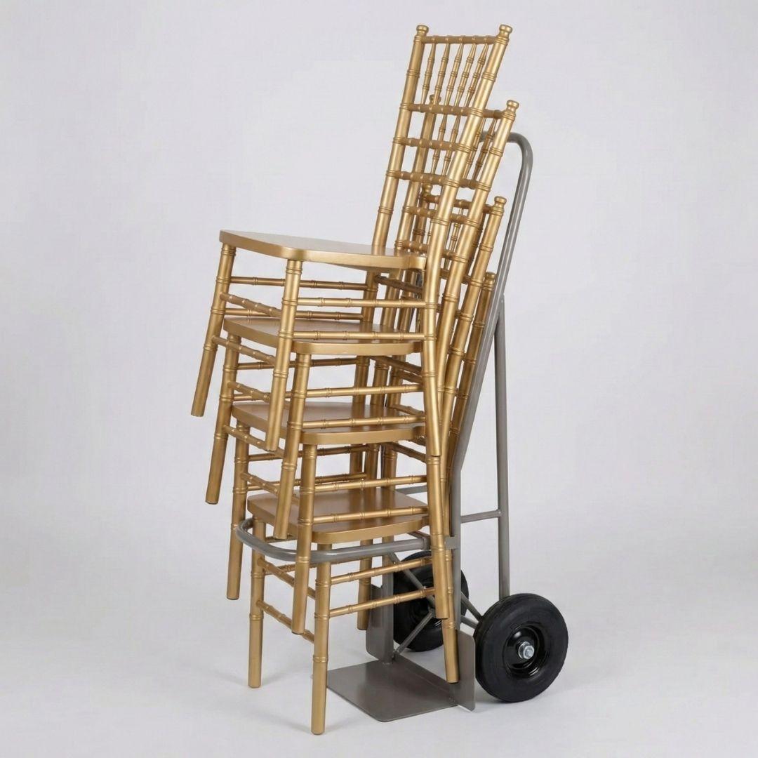 Chivari Gray Space Saving Chiavari Chair Steel Stack Dolly - up to 7 chairs CART106G-ZG-T