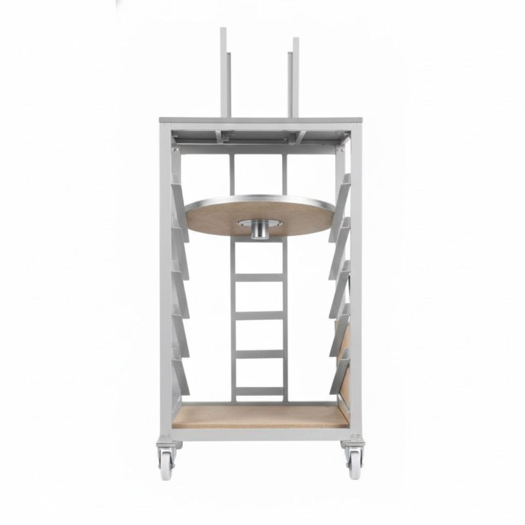Chivari Steel Table Cart for 30" Cocktail Table Kits - up to 10 Tables CART109G-30-AX-T
