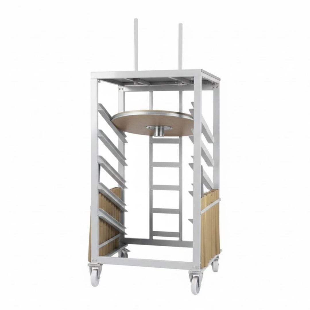 Chivari Steel Table Cart for 30" Cocktail Table Kits - up to 10 Tables CART109G-30-AX-T