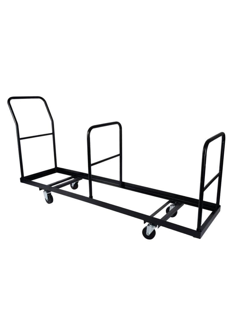 Chivari Black Extra Large Steel Folding Chair Cart for Poly Resin Bamboo and Wood Folding Chairs - up to 50 chairs CART111-AX-T