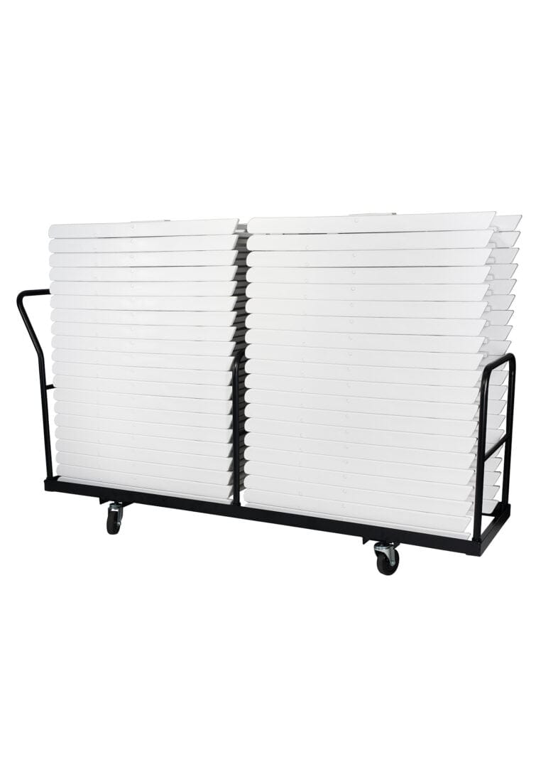 Chivari Black Extra Large Steel Folding Chair Cart for Poly Resin Bamboo and Wood Folding Chairs - up to 50 chairs CART111-AX-T