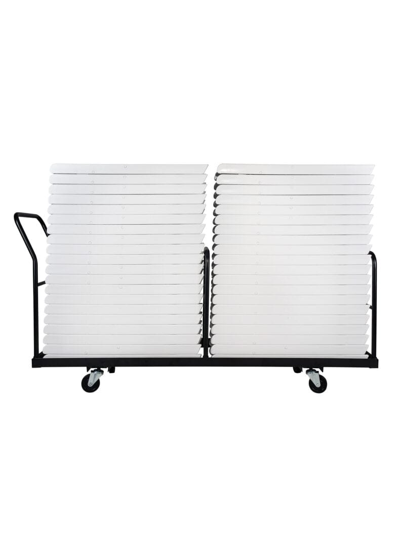 Chivari Black Extra Large Steel Folding Chair Cart for Poly Resin Bamboo and Wood Folding Chairs - up to 50 chairs CART111-AX-T
