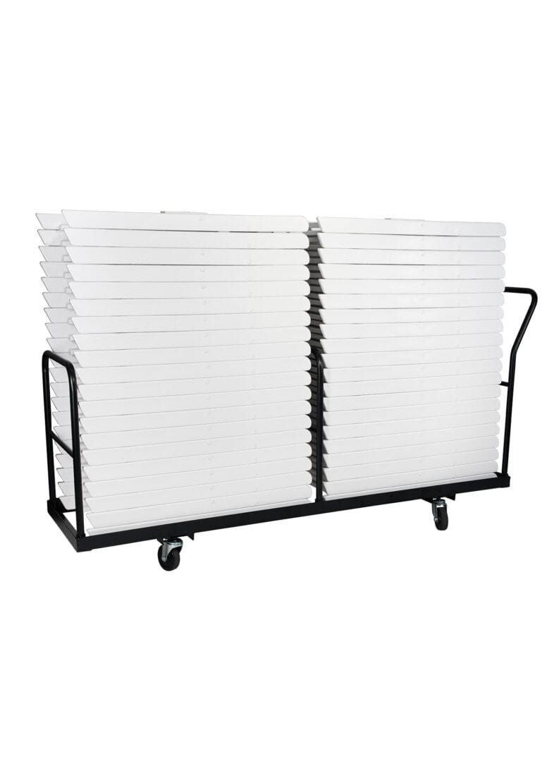 Chivari Black Extra Large Steel Folding Chair Cart for Poly Resin Bamboo and Wood Folding Chairs - up to 50 chairs CART111-AX-T