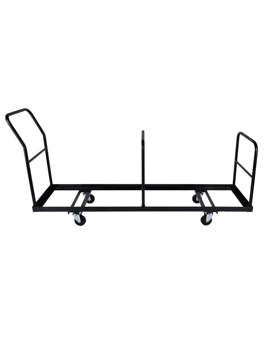Chivari Black Extra Large Steel Folding Chair Cart for Poly Resin Bamboo and Wood Folding Chairs - up to 50 chairs CART111-AX-T