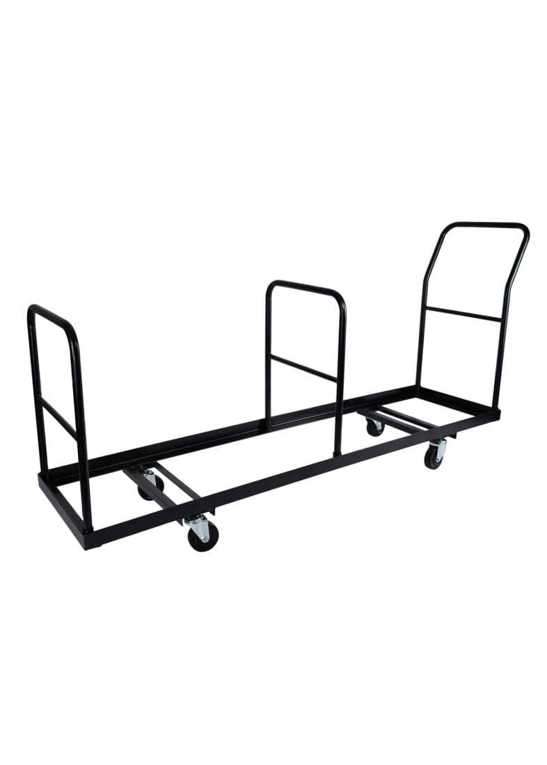 Chivari Black Extra Large Steel Folding Chair Cart for Poly Resin Bamboo and Wood Folding Chairs - up to 50 chairs CART111-AX-T