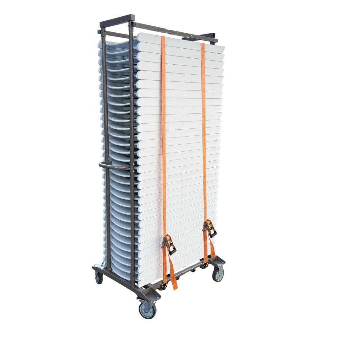Chivari Adjustable Cart 113G for Resin, Poly, Bamboo, Barcelona Bistro and Metal Folding Chairs - up to 63 chairs CART113G-AX