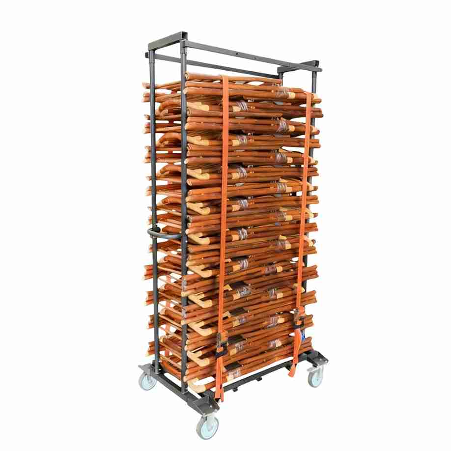Chivari Adjustable Cart 113G for Resin, Poly, Bamboo, Barcelona Bistro and Metal Folding Chairs - up to 63 chairs CART113G-AX