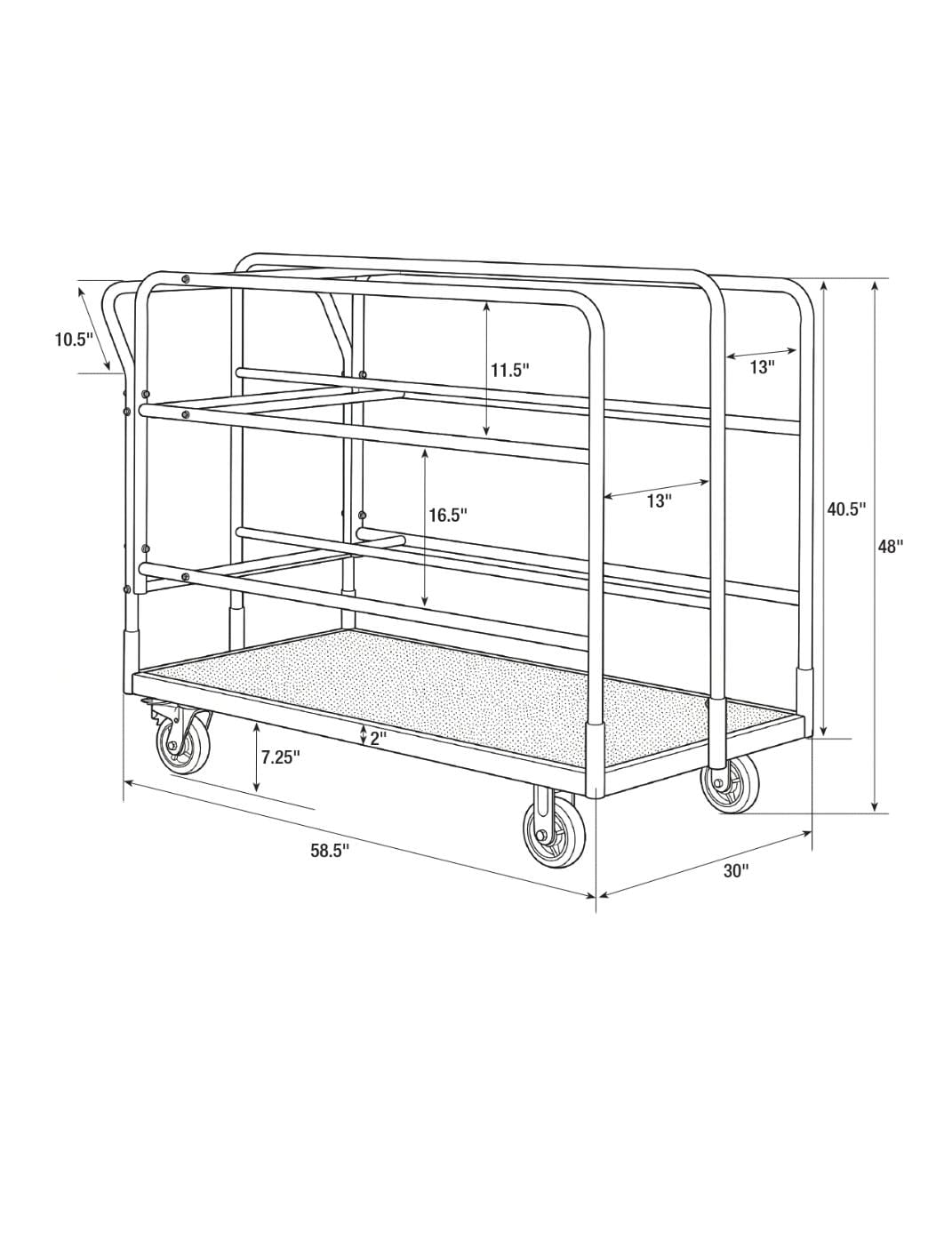 Chivari Dance Floor Cart Holds up to 24 Panels with Extra Wide 6" Wheels CART114HGDF-AX