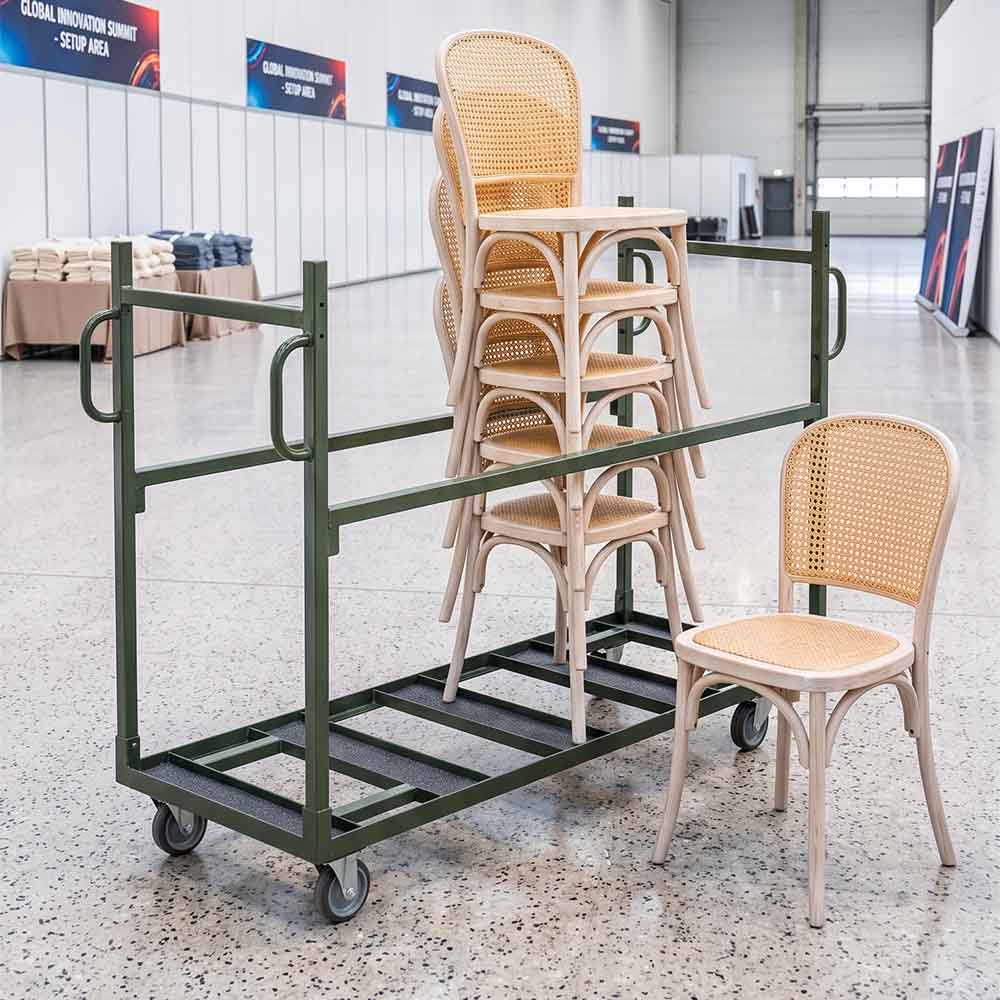 Chivari The Moover 115G Vertical Stacking Chair Cart, Open Deck, Holds Up To 32 Chairs CART115HG-AX