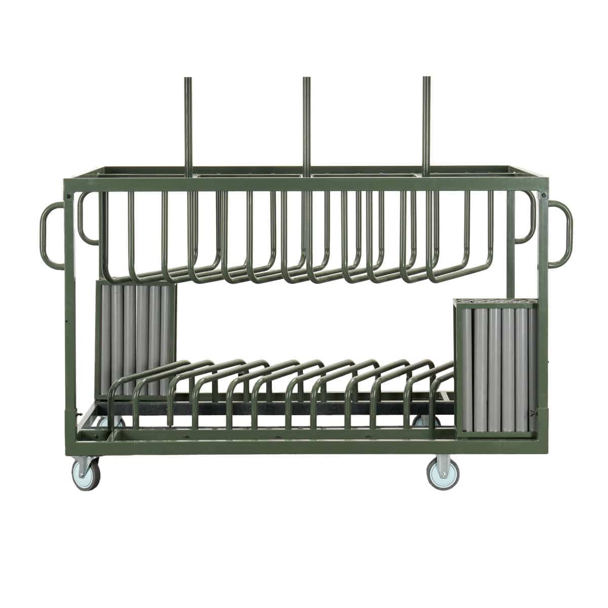 Chivari 12 Metal 36" (3 Foot) Round Cocktail Table Kits + Cocktail Table Cart CART116HG-RD36M-12