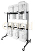 Chivari 48 Brown Metal Folding Chairs + 6  Heavy Duty Plastic 72x30 Banquet Tables  + Hybrid Folding Chair and Banquet Table  Cart CFMBR-48-6RT-KT
