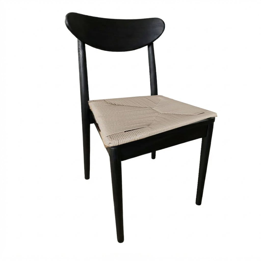 Chivari Black Wood Antler Chair with Natural Rope Seat CAWB-SHRNT-KT