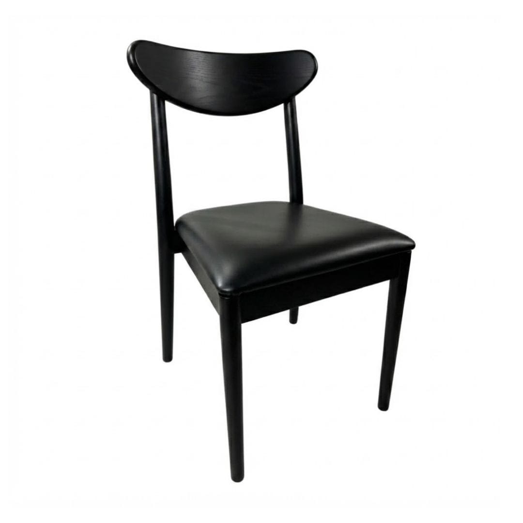 Chivari Black Wood Antler Chair with Black Vinyl Cushion CAWB-SHVBL-KT