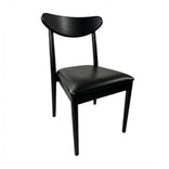 Black Wood Antler Chair with Black Vinyl Cushion