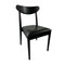 Chivari Black Wood Antler Chair with Black Vinyl Cushion CAWB-SHVBL-KT