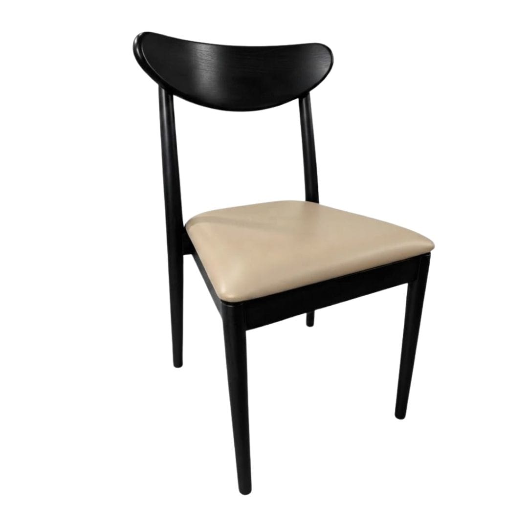 Chivari Black Wood Antler Chair with Taupe Vinyl Cushion CAWB-SHVTP-KT