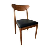 Chestnut Wood Antler Chair with Black Vinyl Cushion