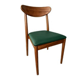 Chestnut Wood Antler Chair with Hunter Green Vinyl Cushion