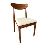 Chestnut Wood Antler Chair with Ivory Vinyl Cushion
