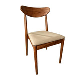 Chestnut Wood Antler Chair with Taupe Vinyl Cushion