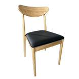 Natural Wood Antler Chair with Black Vinyl Cushion