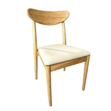 Natural Wood Antler Chair with Ivory Vinyl Cushion