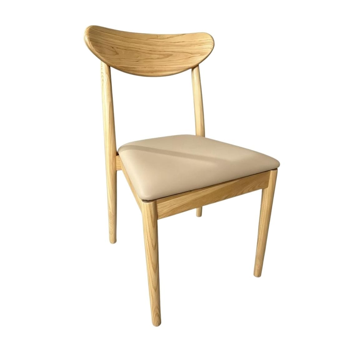Chivari Natural Wood Antler Chair with Taupe Vinyl Cushion CAWN-SHVTP-KT