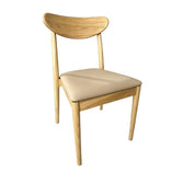 Natural Wood Antler Chair with Taupe Vinyl Cushion
