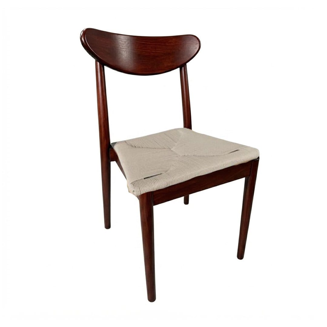Chivari Walnut Finish Wood Antler Chair with Natural Rope Seat CAWWL-SHRNT-KT
