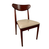 Walnut Finish Wood Antler Chair with Taupe Vinyl Cushion