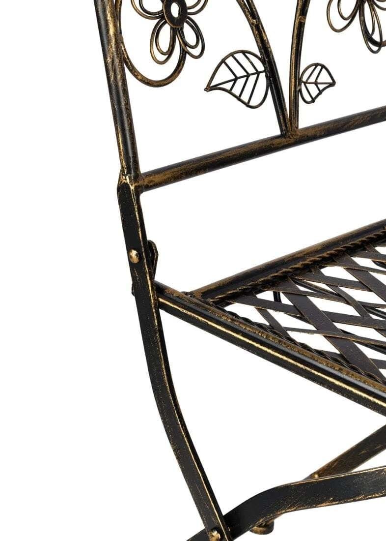 Chivari Rustic Matte Black Barcelona Bistro Folding Chair CBBMB-AX-T