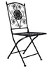 Chivari Rustic Matte Black Barcelona Bistro Folding Chair CBBMB-AX-T