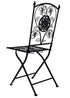 Chivari Rustic Matte Black Barcelona Bistro Folding Chair CBBMB-AX-T