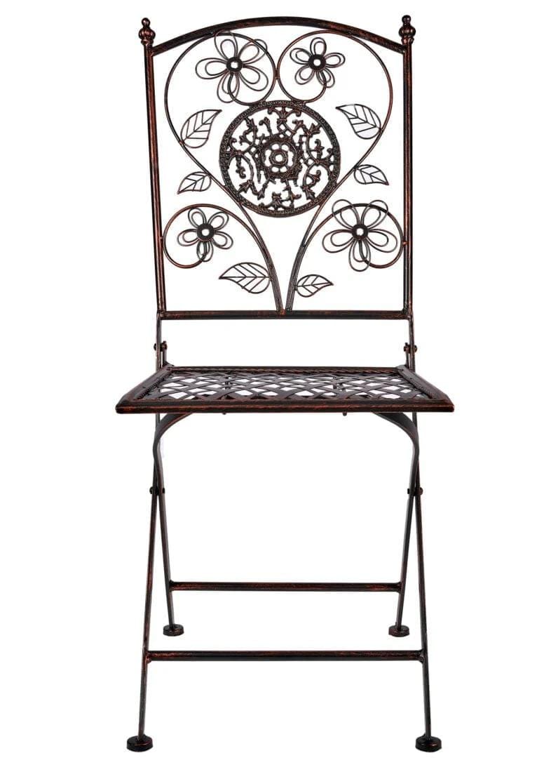 Chivari Distressed Bronze Barcelona Bistro Folding Chair CBBMBR-AX-T