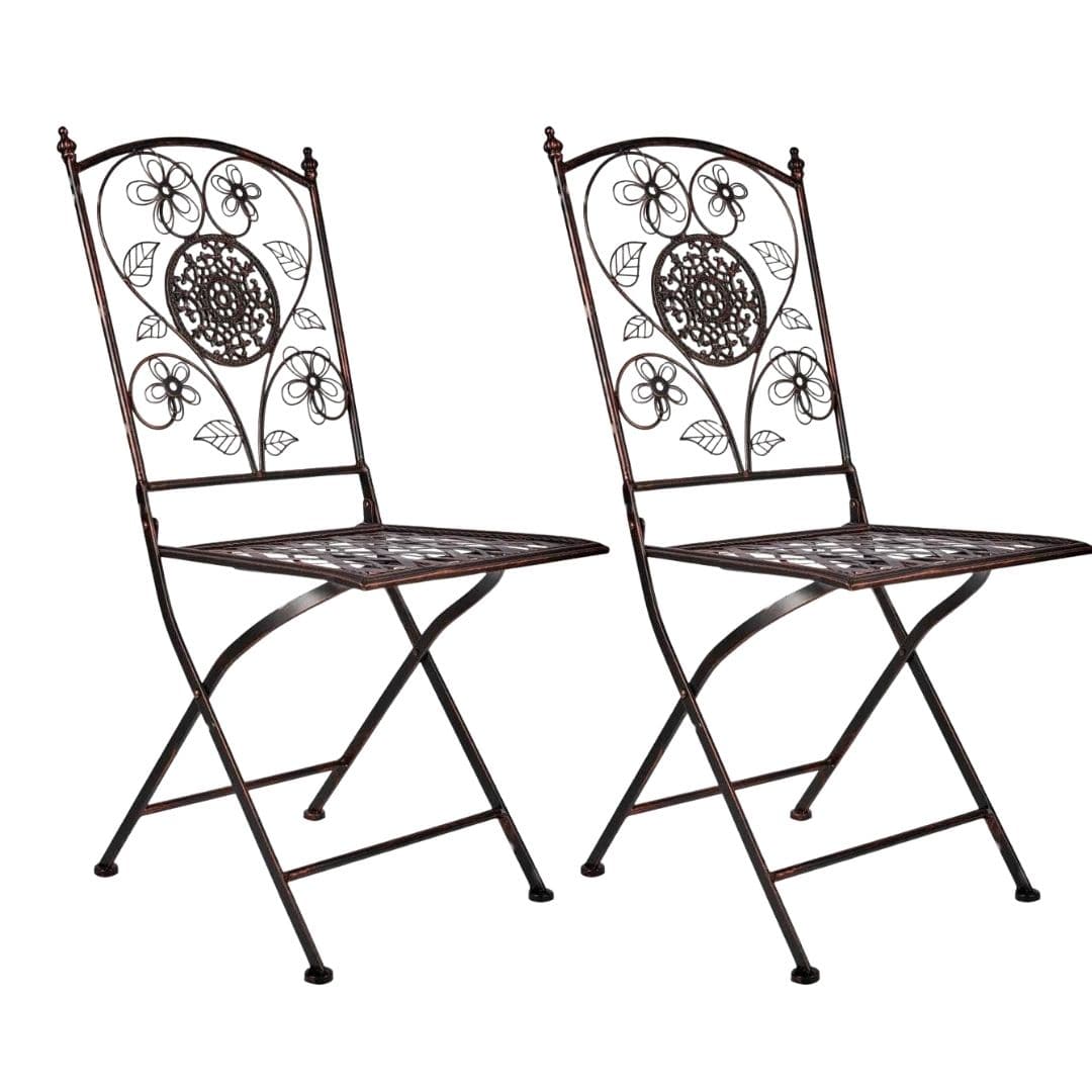 Chivari Distressed Bronze Barcelona Bistro Folding Chair CBBMBR-AX-T