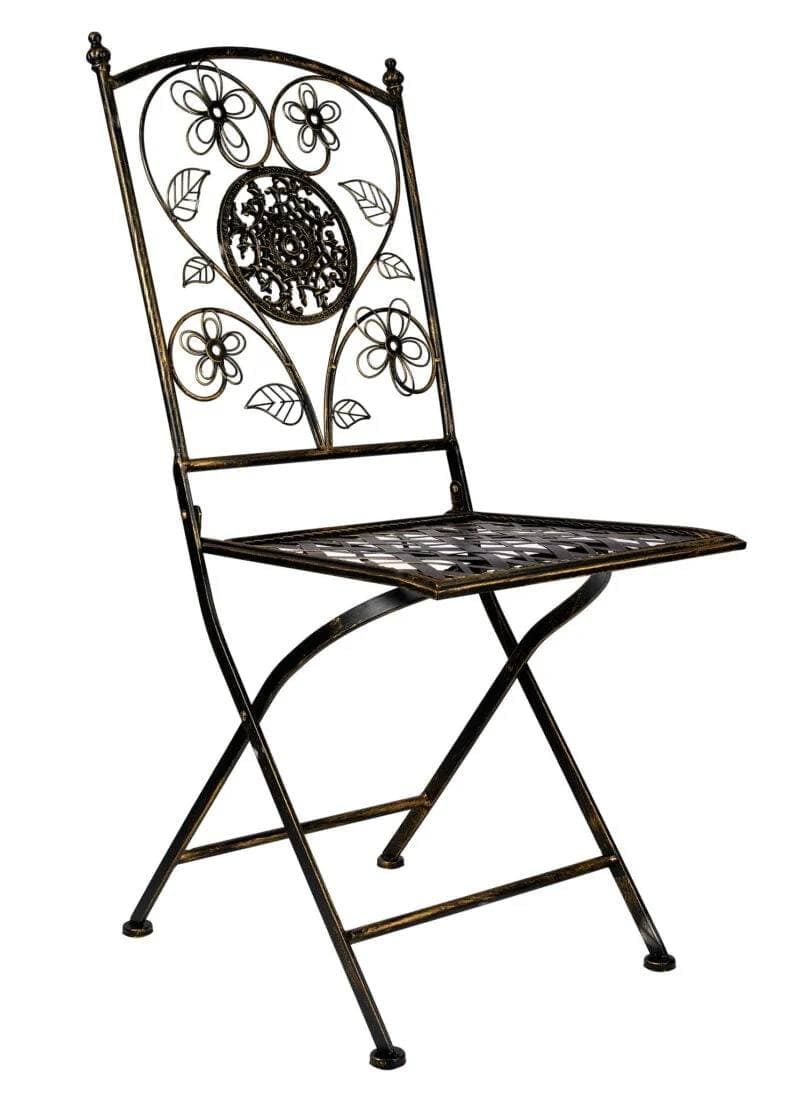 Chivari Vintage Copper Gold Brushed Barcelona Bistro Folding Chair CBBMC-AX-T
