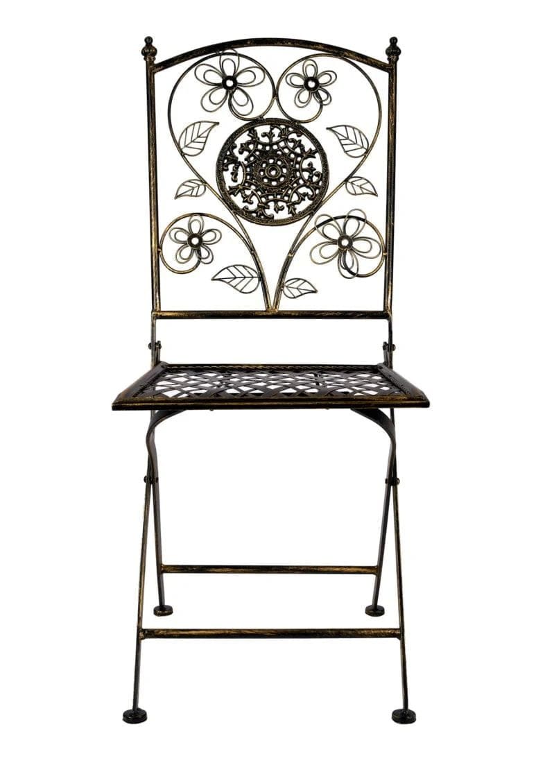 Chivari Vintage Copper Gold Brushed Barcelona Bistro Folding Chair CBBMC-AX-T