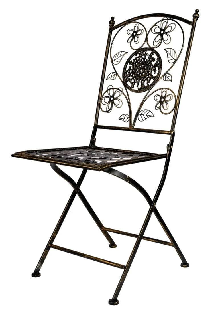 Chivari Vintage Copper Gold Brushed Barcelona Bistro Folding Chair CBBMC-AX-T