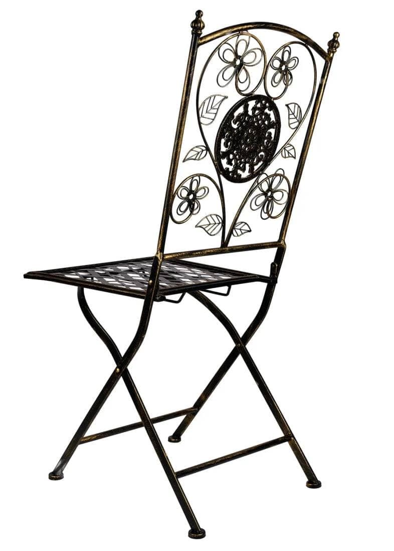 Chivari Vintage Copper Gold Brushed Barcelona Bistro Folding Chair CBBMC-AX-T