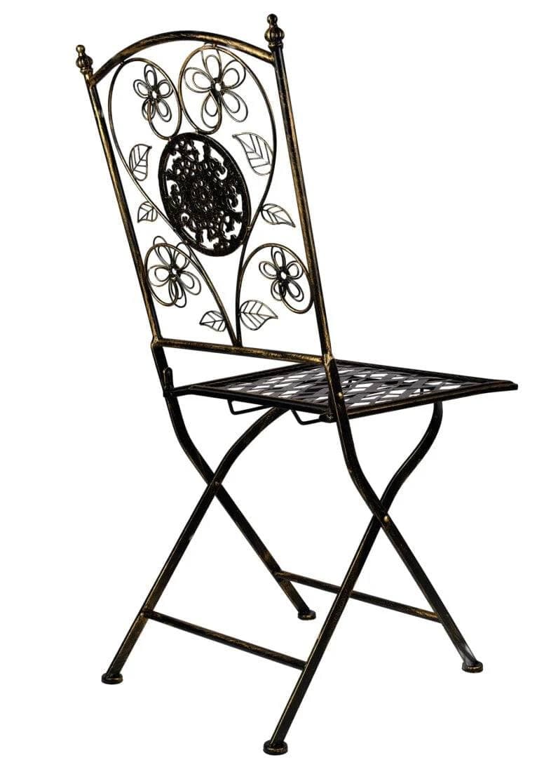 Chivari Vintage Copper Gold Brushed Barcelona Bistro Folding Chair CBBMC-AX-T