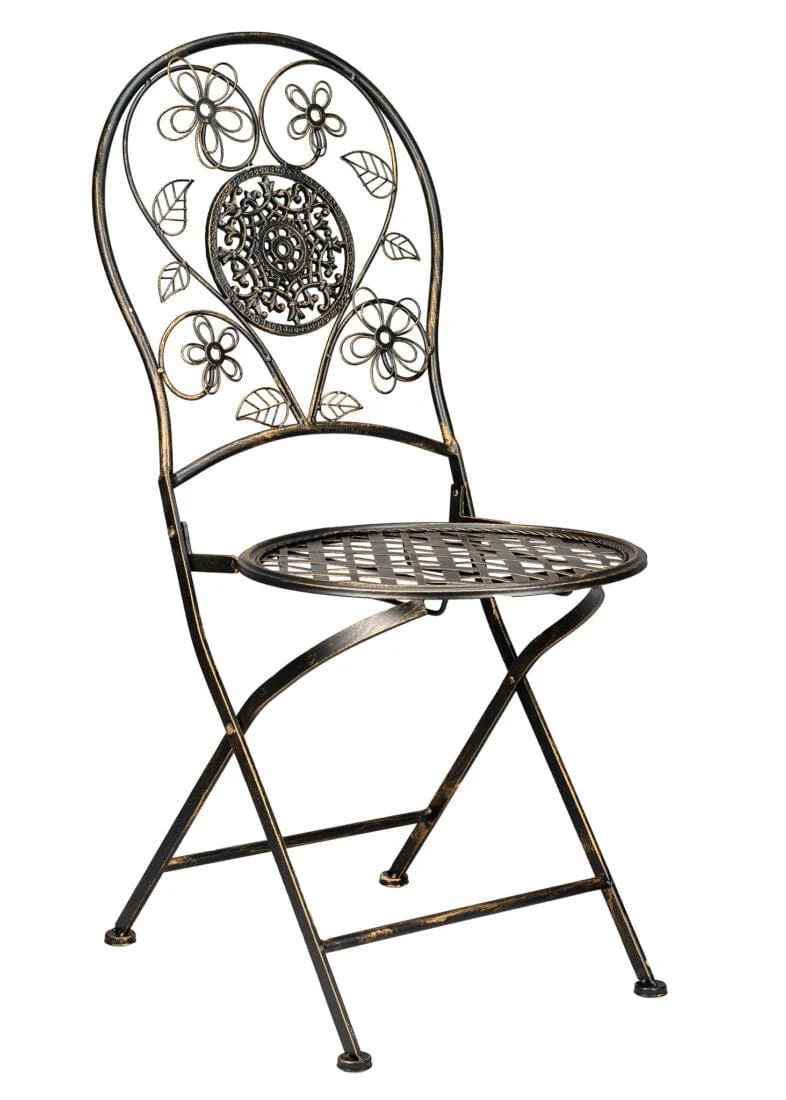 Chivari Barcelona Bistro Chair Copper Gold Brushed with Round Seat and Back CBBMRC-AX-T
