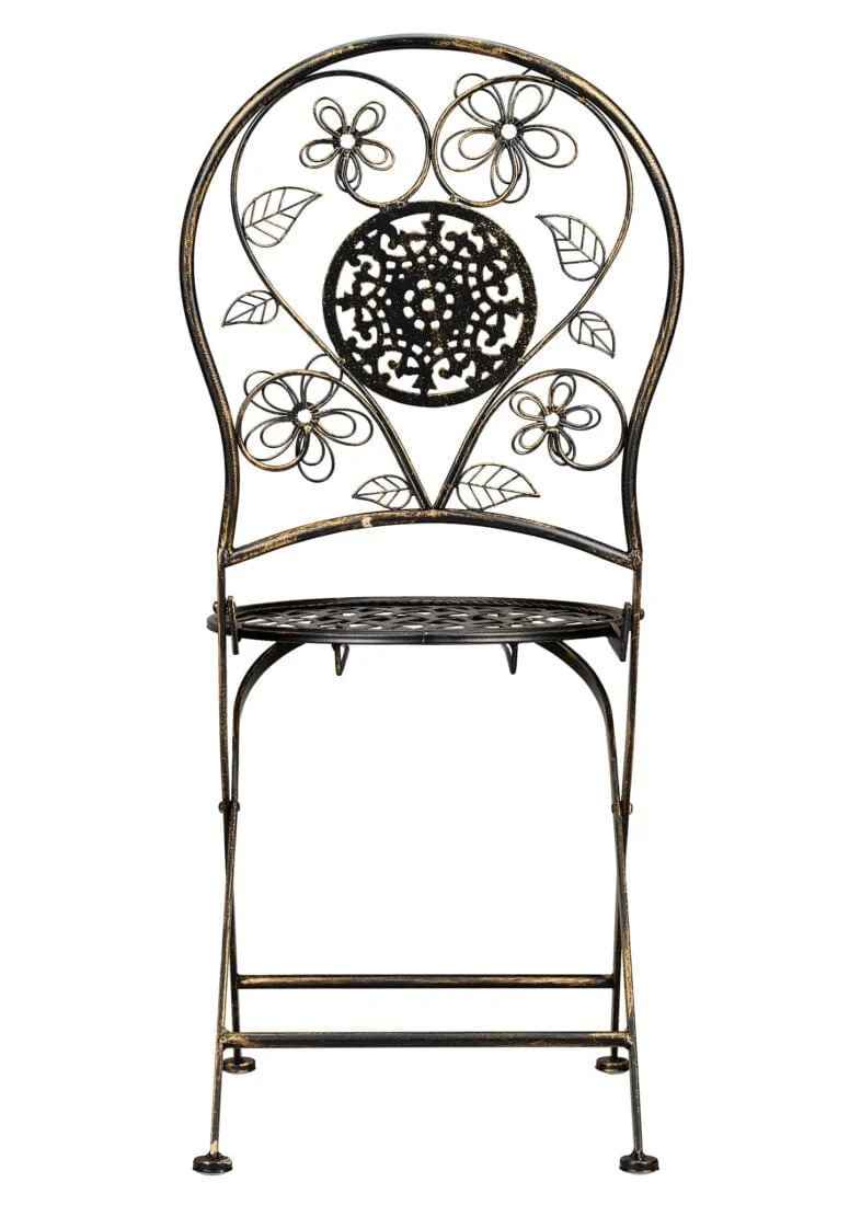 Chivari Barcelona Bistro Chair Copper Gold Brushed with Round Seat and Back CBBMRC-AX-T
