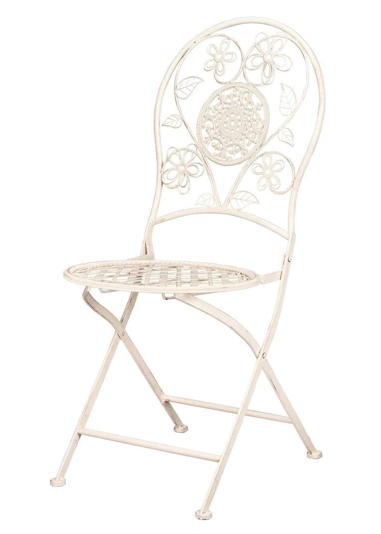 Chivari Barcelona Bistro Chair Antique White with Round Seat and Back CBBMRW-AX-T