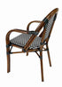 Toulouse Scratch and Dent Black and White French Bistro Chair Patio Dining with Arms CBPABLA-AX-T-SD