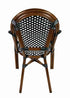 Toulouse Scratch and Dent Black and White French Bistro Chair Patio Dining with Arms CBPABLA-AX-T-SD