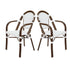 Toulouse White on White French Bistro Patio Dining Chair with Arms CBPAWD-AX-T