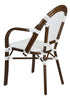 Toulouse White on White French Bistro Patio Dining Chair with Arms CBPAWD-AX-T
