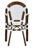 Toulouse White on White French Bistro Patio Dining Chair with Arms CBPAWD-AX-T
